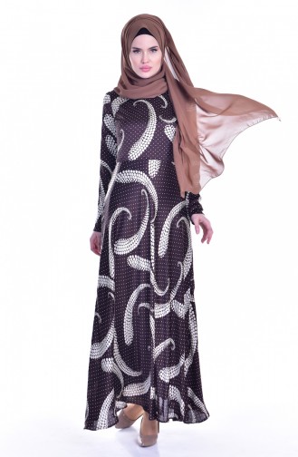 Brown Hijab Dress 1713372A-01