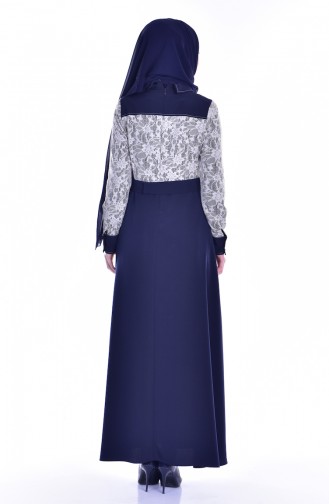 Kleid mit Spitzen 1613109-01 Dunkelblau 1613109-01