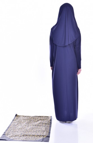 Dunkelblau Hijab Kleider 8000-04