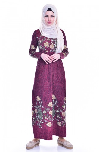 Purple Hijab Dress 4574O-03