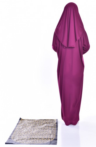 Sefamerve Practical Prayer Dress & Prayer Rug   8000-03 Plum 8000-03