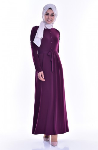 Plum Hijab Dress 3687-10
