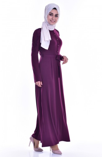 Plum Hijab Dress 3687-10