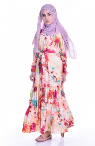 Powder Hijab Dress 9012-03