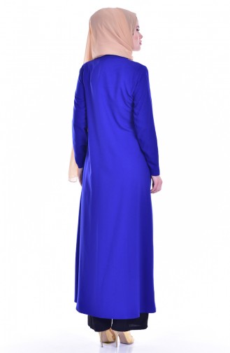 Abaya Détail Bordé 2122-04 Bleu Roi 2122-04