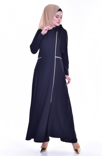 Hijab Abaya 2124-04 Schwarz 2124-04