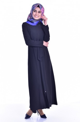 Abaya mit Gürtel 4801-01 Schwarz 4801-01