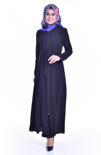 Abaya mit Gürtel 4801-01 Schwarz 4801-01