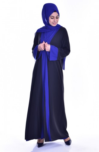 BENGISU Dress Abaya Double Suit 6015-05 Black Saks 6015-05