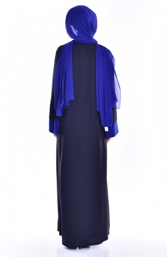 Kleid mit Abaya 2er Set 6015-05 Schwarz Saks 6015-05