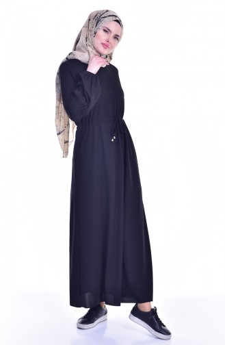 Schwarz Hijab Kleider 0130-04