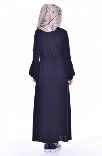 Schwarz Hijab Kleider 0130-04