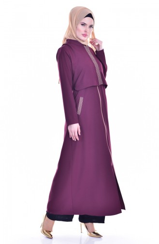 Abaya Détail Bordé 2122-06 Cerise 2122-06
