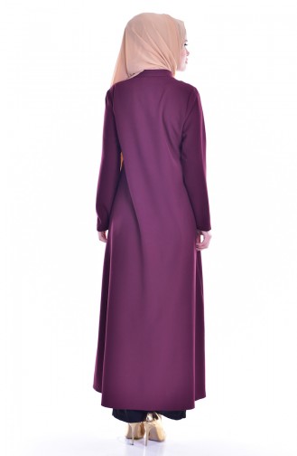 Abaya Détail Bordé 2122-06 Cerise 2122-06