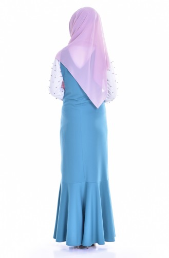 Green Almond Hijab Dress 5091-07
