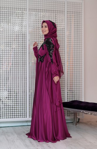 Abendkleid mit Pailetten 0124-02 Fuchsia 0124-02