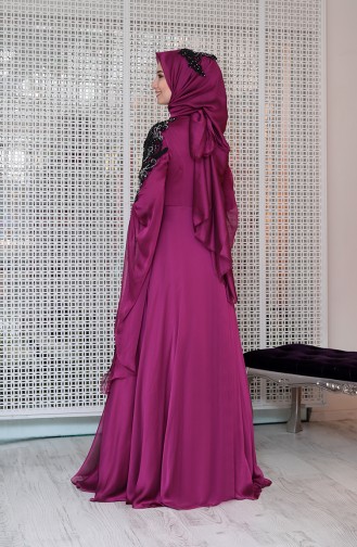 Abendkleid mit Pailetten 0124-02 Fuchsia 0124-02