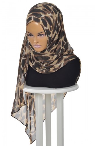 Iğnesiz Pratik Şifon Şal Leopar PS0011-Leopar 0011-LEOPAR