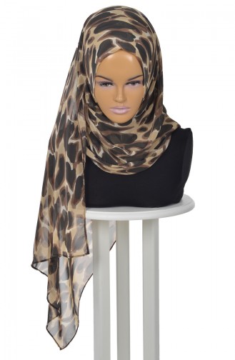 Iğnesiz Pratik Şifon Şal Leopar PS0011-Leopar 0011-LEOPAR