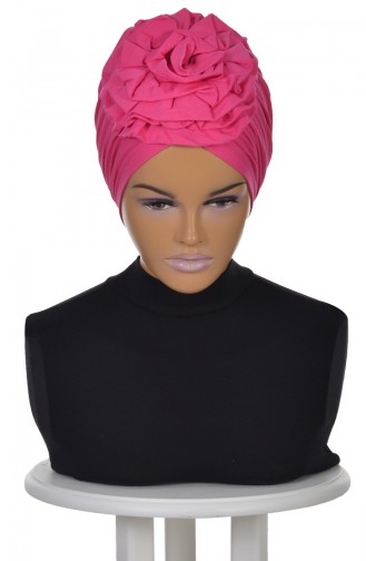 Gekämmtes Bonnet mit Rose-Fuchsia B0021-10 0021-10