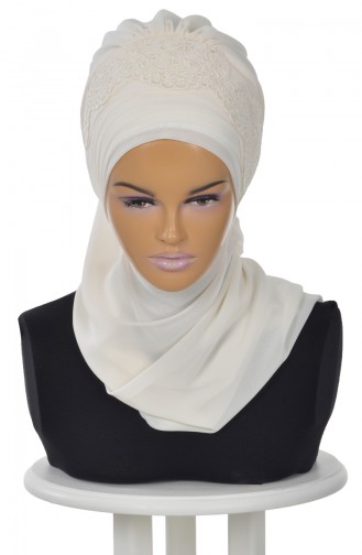 Cream Ready to Wear Turban 0053-22