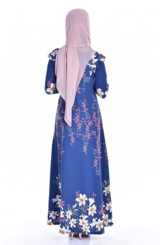 Indigo Hijab Dress 3256-03