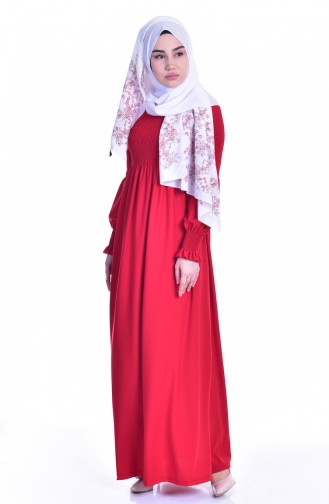 Red Hijab Dress 3677-05