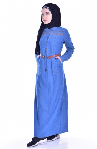 Denim Blue Hijab Dress 0120-01