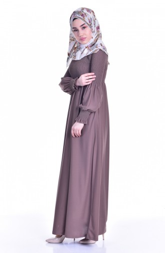 Dark Mink Hijab Dress 3677-01