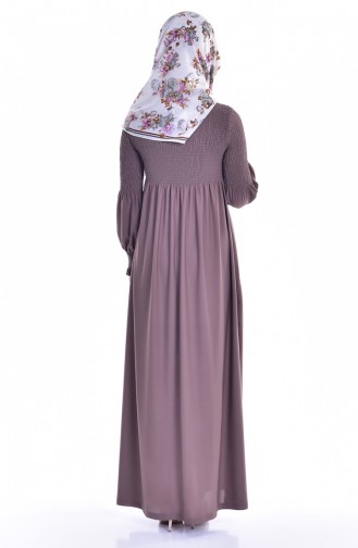 فستان بيج داكن مائل الى الوردي 3677-01