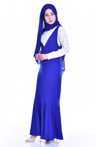 Saxe Hijab Dress 5091-09