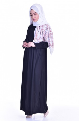 Black Hijab Dress 3677-03