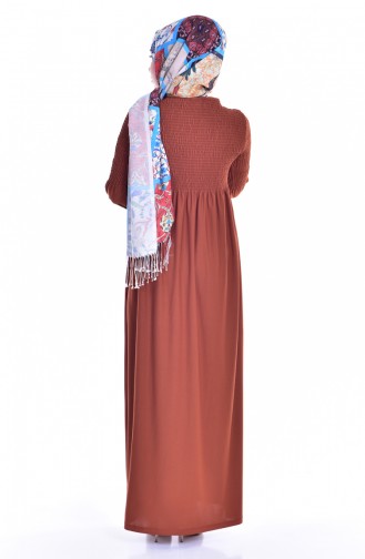 Tan Hijab Dress 3677-09