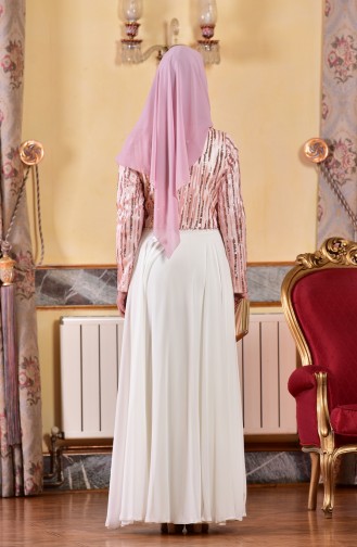 White Hijab Evening Dress 1713173-04
