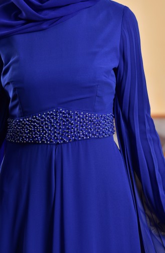 Robe de Soirée Perlées 1713217-03 Bleu Roi 1713217-03