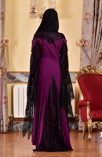 Purple Hijab Evening Dress 1713197-03