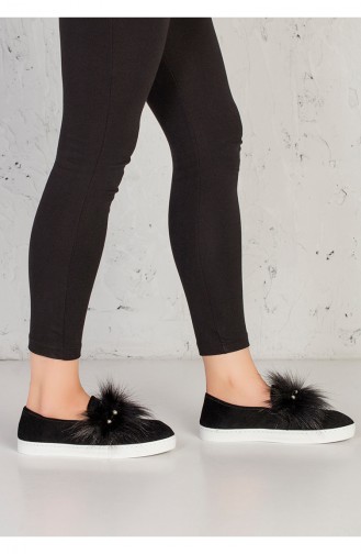 Chaussures Perlées a Fourrure 4050-01 Noir 4050-01