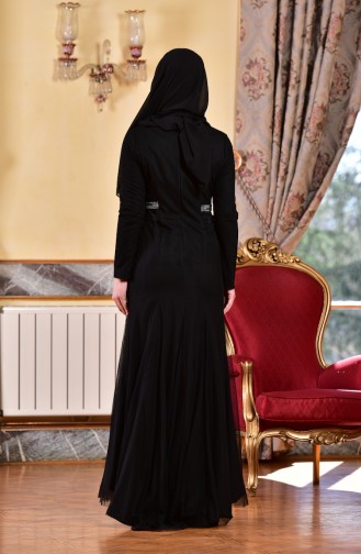Black Hijab Evening Dress 1613953-03