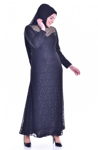 Black Hijab Evening Dress 1713185-01