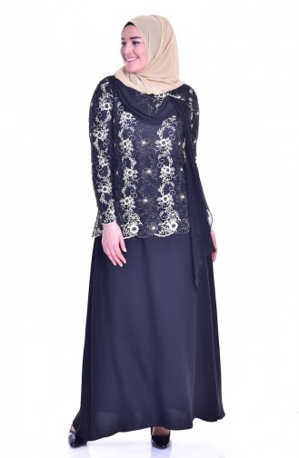 Black Hijab Evening Dress 1713254-01