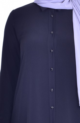 Gömlek Yaka Düğmeli Tunik 1008-01 Siyah