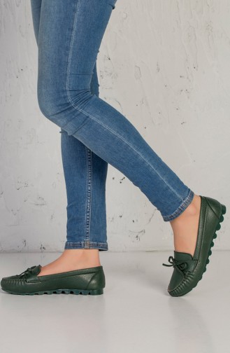 Green Woman Flat Shoe 4094-01