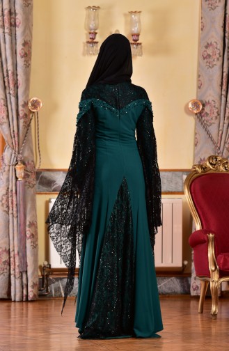 Emerald Green Hijab Evening Dress 1713197-01