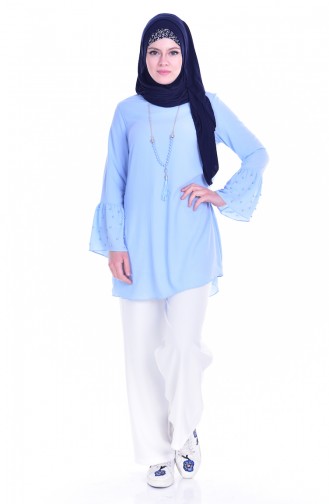 Kolyeli Tunik 0734-05 Bebe Mavisi