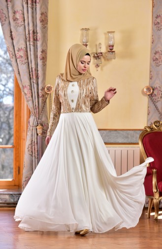 White Hijab Evening Dress 1713173-05
