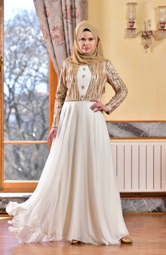 White Hijab Evening Dress 1713173-05