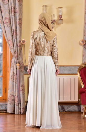 فستان بتصميم محاك بتفاصيل لامعة مع بروش لزينة  1713173-05