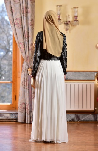 White Hijab Evening Dress 1713173-02