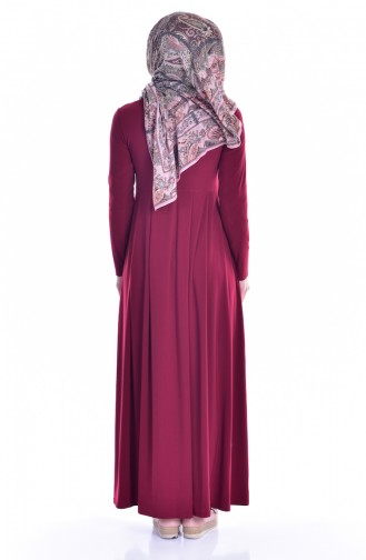 Claret Red Hijab Dress 18131-06
