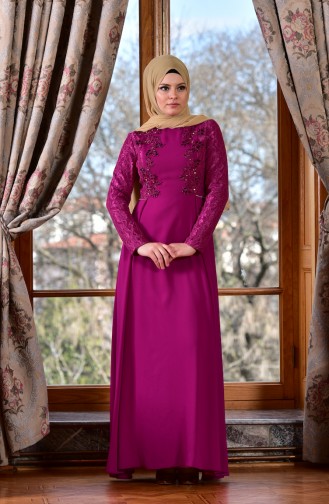 Robe de Soirée avec Pierre 1713198-01 Fushia 1713198-01